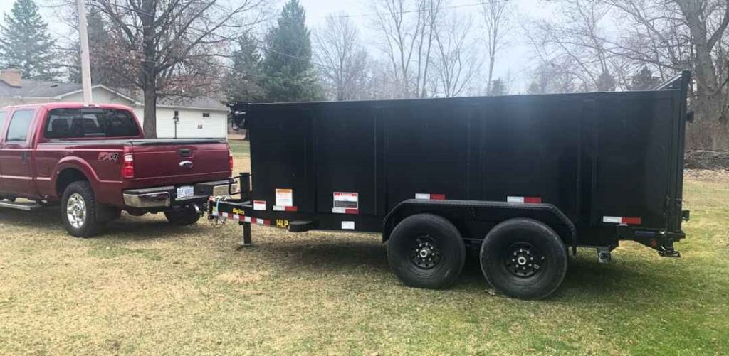 Black 15 and 20 yard dumpster for rental in ann arbor, michigan